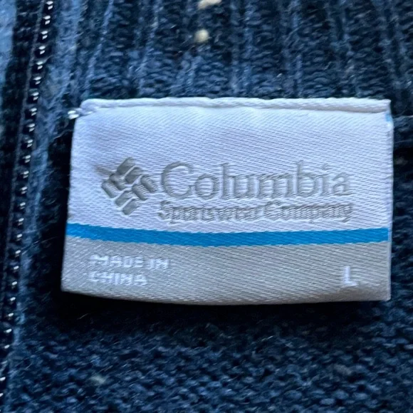 Columbia 1/4 Zip Wool Blend Sweater Blue Size Large - Picture 12 of 14